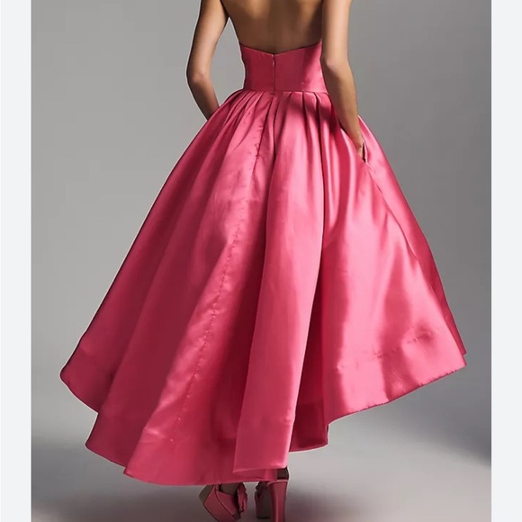 Formal dress, Strapless Hi low , pink satin bridesmaid - Picture 10 of 10